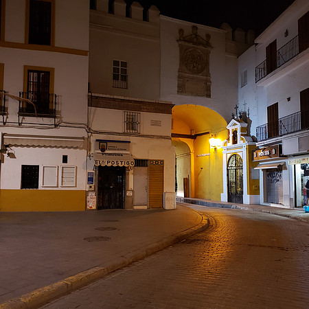 Street in Seville at night