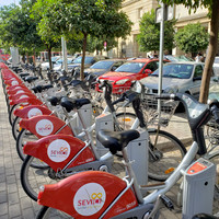 Row of bikes in Seville