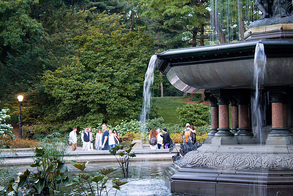 Close-up of the Bethesda Fountain in Central Park