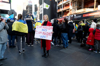 Woman supporting Ukraine at a rally