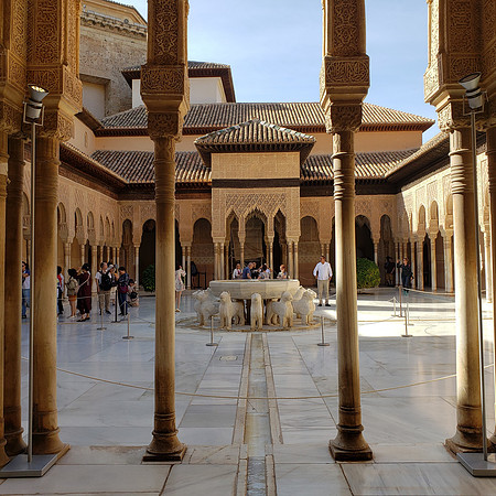 Courtyard of the Lions at the Alhambra in Granada