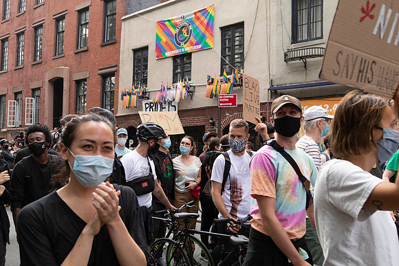 Protest against police violence near the Stonewall Inn