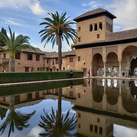 Pool and buildings in Alhambra, Granada