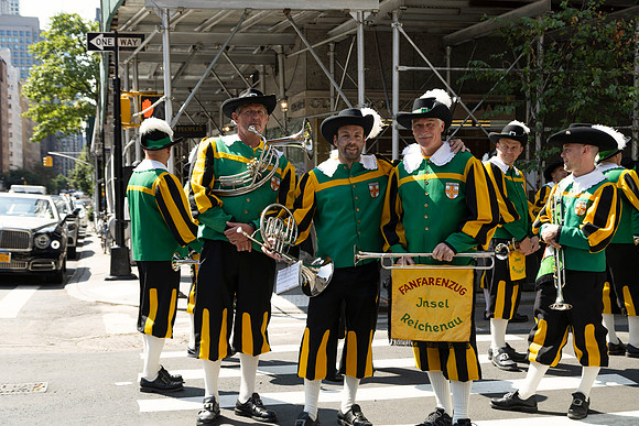 Marching band at the Frederick Von Steuben Day Parade