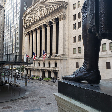 Wall Street seen from Federal Hall