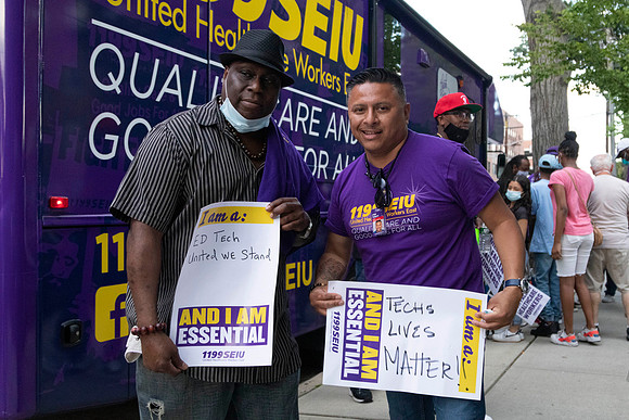Rally and Vigil held by Local 1199 for healthcare workers who died during the COVID-19 Pandemic
